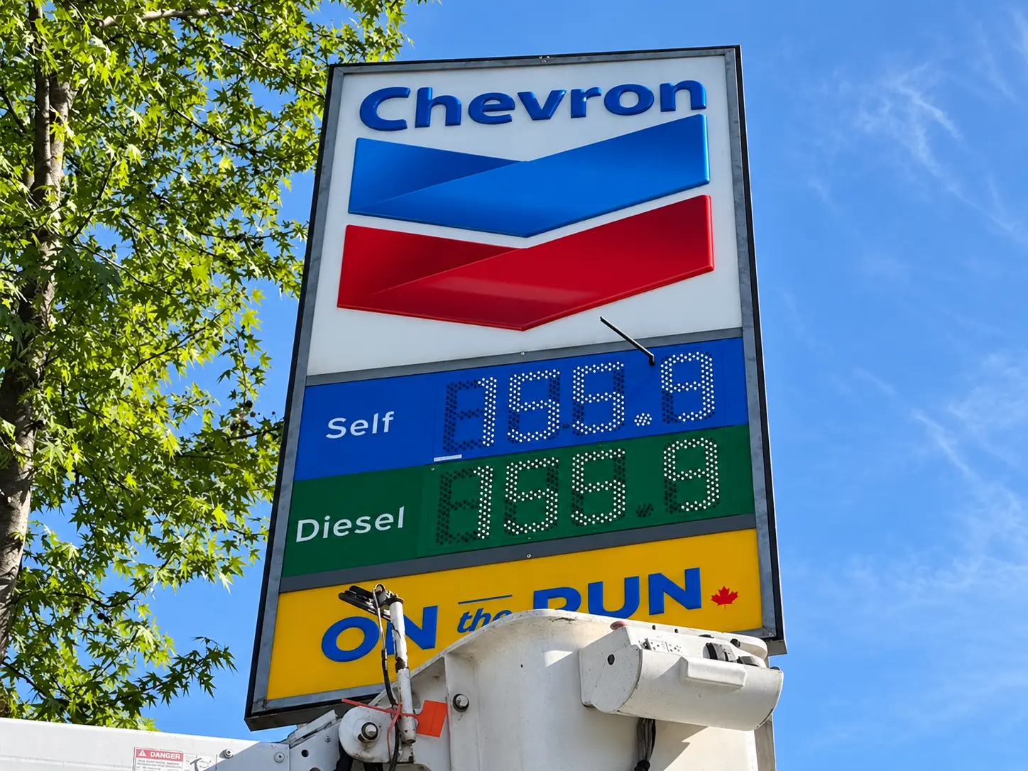 Gas Price Signage Chevron